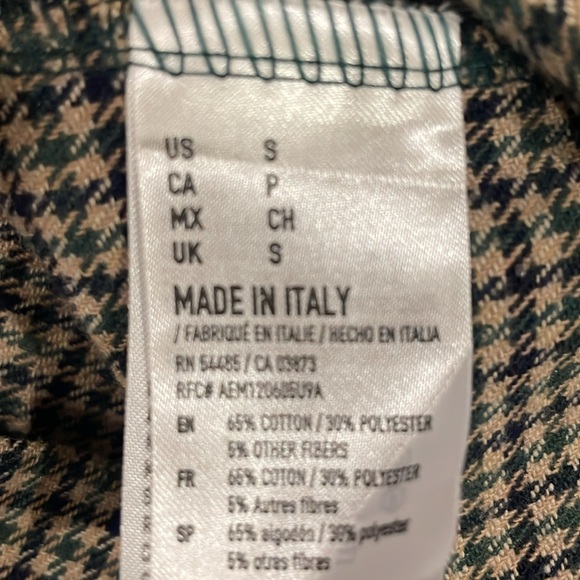 American Eagle Green & Black Houndstooth Mini Skirt- Size Small - Picture 4 of 5